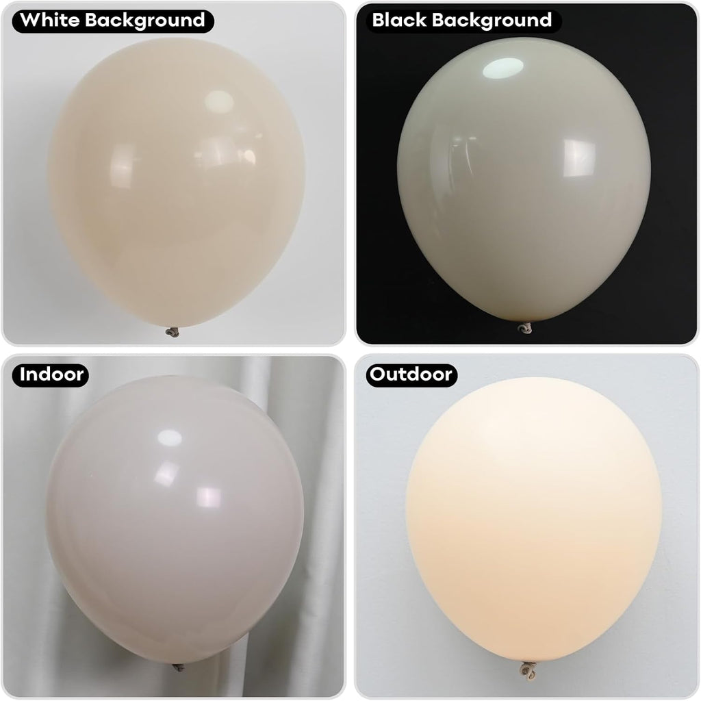 Skiennix Sand White Balloons - 100 Pack 5 Inch Beige Latex Balloons for Boho Party Decor
