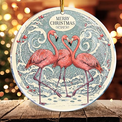 Funny Christmas Flamingo Ornament - Pink Keepsake Decor for Animal Lovers
