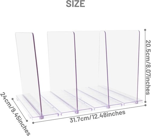 Clear Acrylic Gift Bag Storage Organizer - Adjustable Shelf Divider for Small Closets | 1 Pack