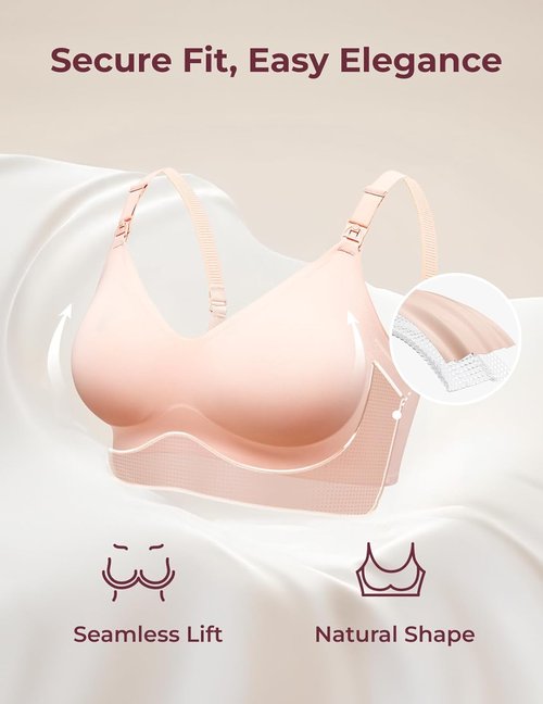 Momcozy Nursing Bra - YN21 Seamless Ultra Comfort Maternity Bra for Breastfeeding | Natural Shape, Sleep Bralette