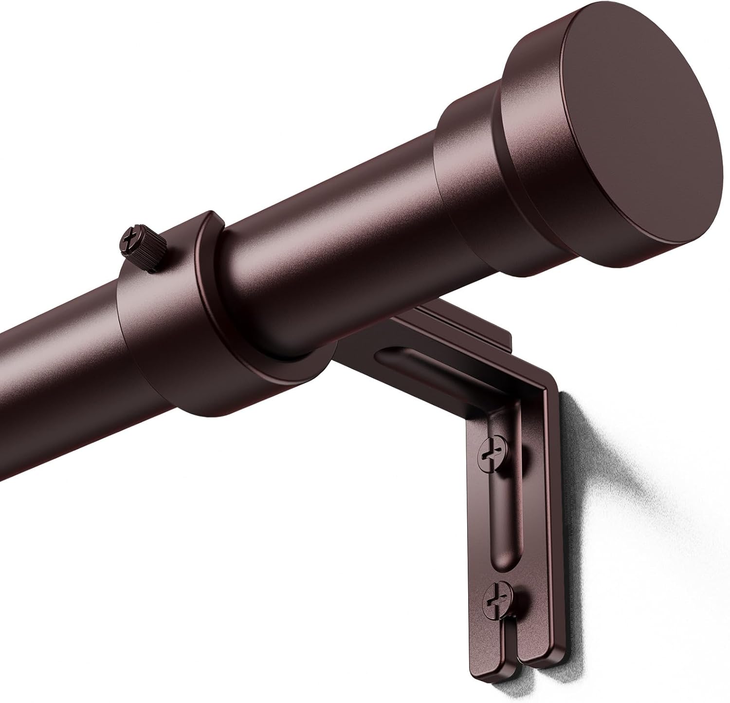 YaFex Adjustable Curtain Rods - Heavy Duty 1 Inch for Windows | 32-84 Inch, Modern Bronze Design