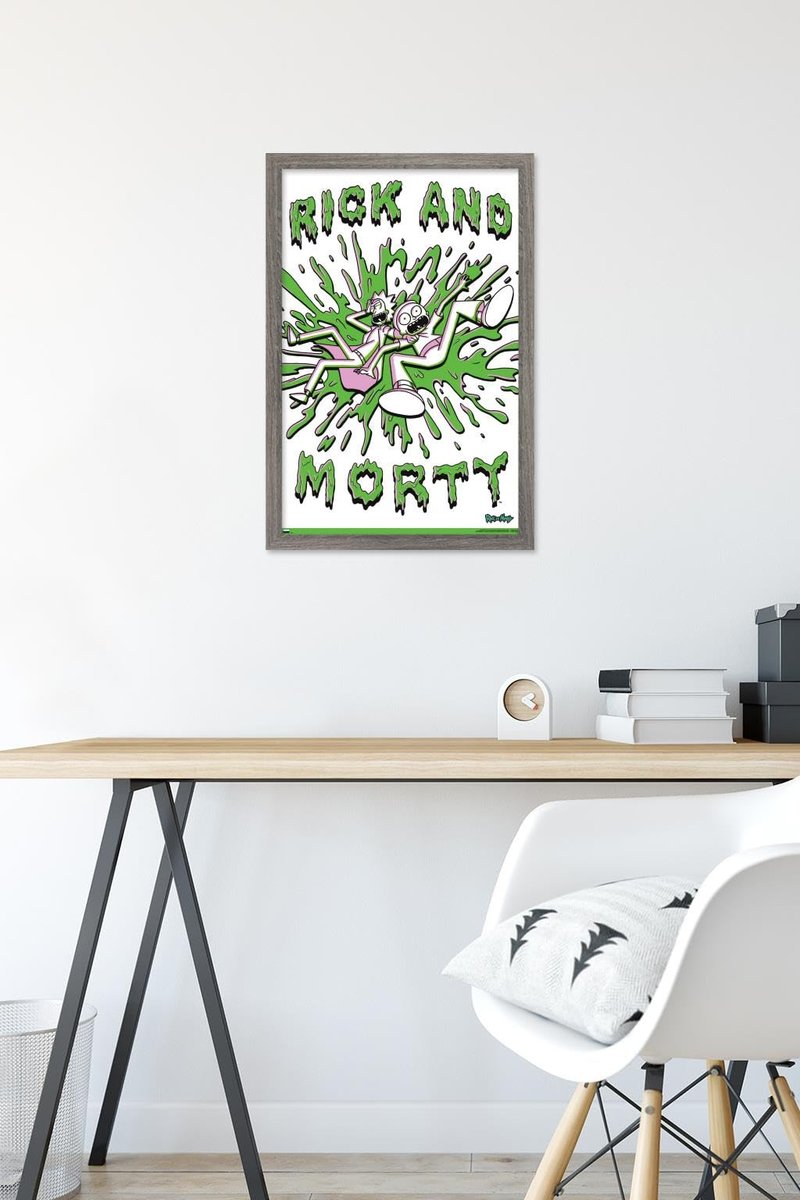 Trends International Rick and Morty - Acid Wall Poster, 22.4L x 14.7W, Barnwood Framed Version