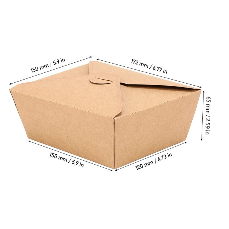 JEUIHAU 50 Pack 45 Oz Kraft Brown Take Out Boxes, Chinese Takeout Containers, Leak and Grease Resistant to Go Containers for Restaurant, Catering and Party, Microwaveable