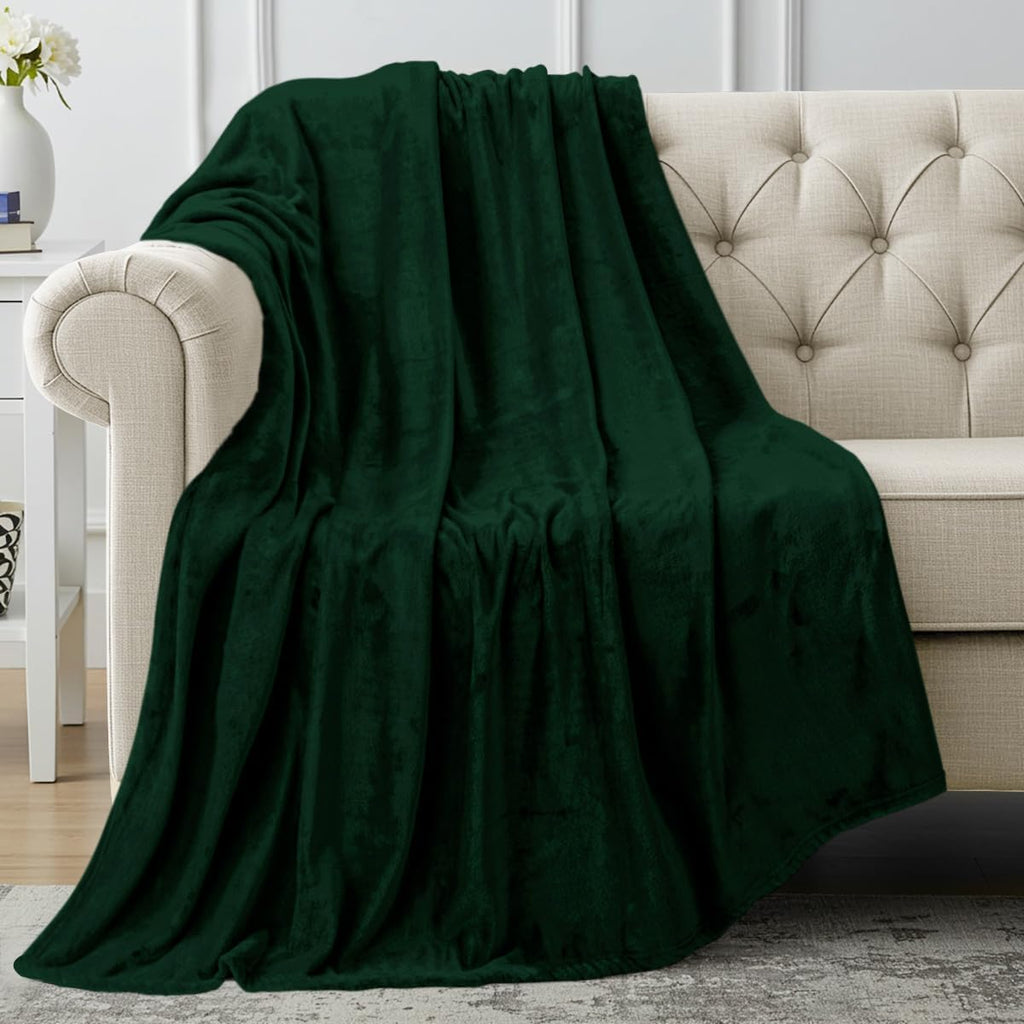 Utopia Bedding Fleece Blanket - Luxury Soft Microfiber Throw in Forest Green | 50x60 Inch, Anti-Static 300GSM