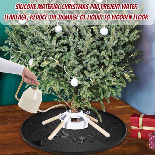31-Inch Waterproof Silicone Christmas Tree Stand Mat & Floor Protector