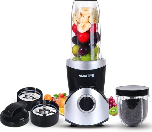 Amateys Personal Blender - Professional Smoothie Maker with Blending & Grinding Blades | Portable 24/10 Oz Travel Bottles