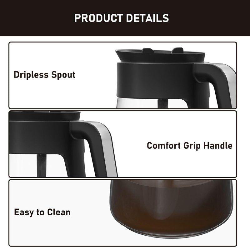 Colidier CFP301 12-Cups Coffee Pot Replacement Compatible with Ninja Coffee Maker CFP101 CFP201 CFP301 CFN601 CM401 CFP200 CFP250A CFP300 CFP305 CFP307 CFN602 CF090 CF091 CF092