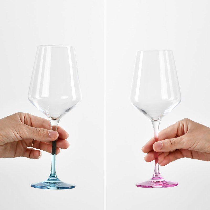 Krosno White Wine Glasses 4, Set of 4 Color Stemmed Glasses, Wedding Gift, Party Crystal Glass, Lead-Free, Durable, Scratch Resistant, Gift Idea, Made in Europe