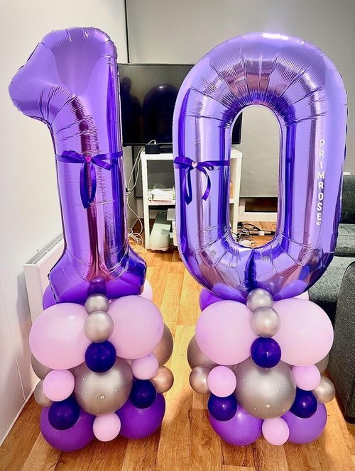 Happy 25th Birthday Decorations - 40 Inch Purple Foil Number 25 Balloon for Women’s Anniversary Party