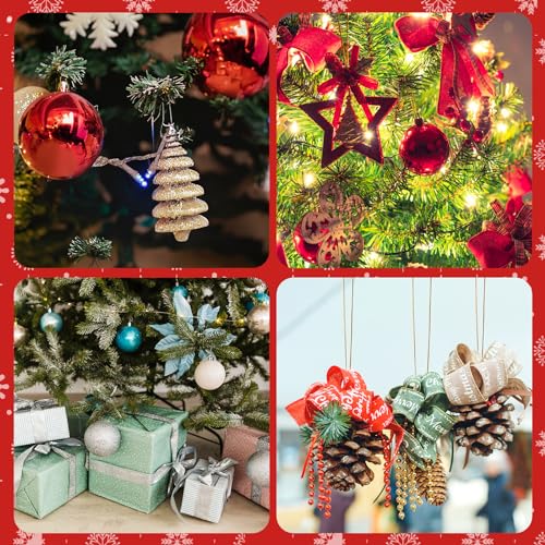 Gold Christmas Ornament String Hangers - 200 Pcs Precut Snap Fasteners