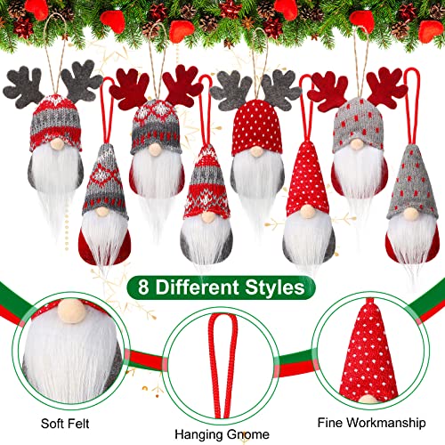 Skylety 16 Pcs Christmas Tree Hanging Gnomes – Elk Swedish Handmade Wall Decor Ornaments