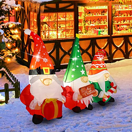 Sosation 7 ft Christmas Gnome Inflatable Outdoor Decoration - Cute Gnome