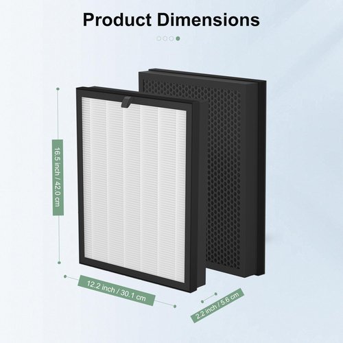 Luripid 2 Pack 400 Hepa 14 Air Purifier Filter Replacement, Compatible with PuroAir 400 Air Purifier, HEPA Filters up to 99.9% of Smoke, Pollen, Dust and Common Household Pollutants
