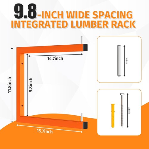 6 Pack Lumber Storage Rack - Heavy-Duty Wall-Mounted Wood Organizer | 1320 lb Capacity | Indoor/Outdoor Use