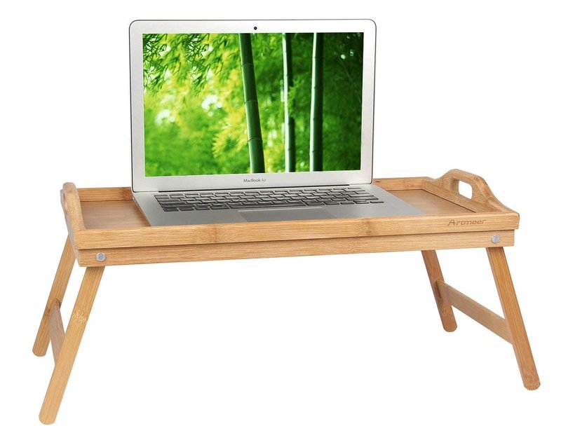 Bed Tray Table with Folding Legs,Serving Breakfast in Bed or Use As a TV Table, Laptop Computer Tray, Snack Tray