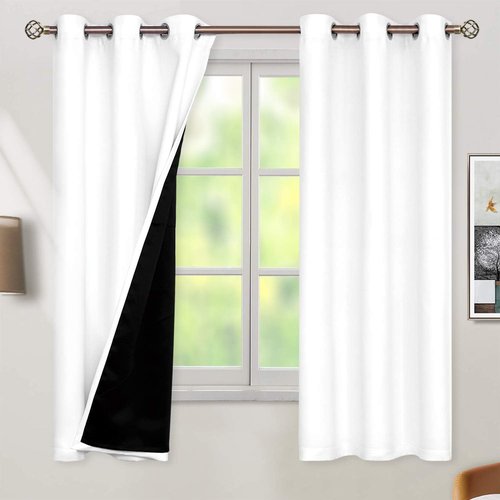 BGment Blackout Curtains - Thermal Insulated Room Darkening Drapes, 2 Panels, 42 x 63 Inch, White & Black