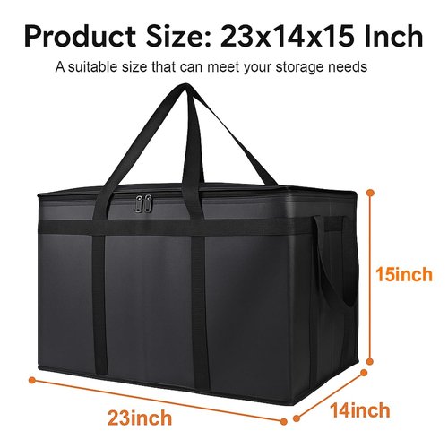 Bodaon Insulated Food Delivery Bag - XXXL Pizza Cooler for Rideshare & Catering | Thermal Carrier