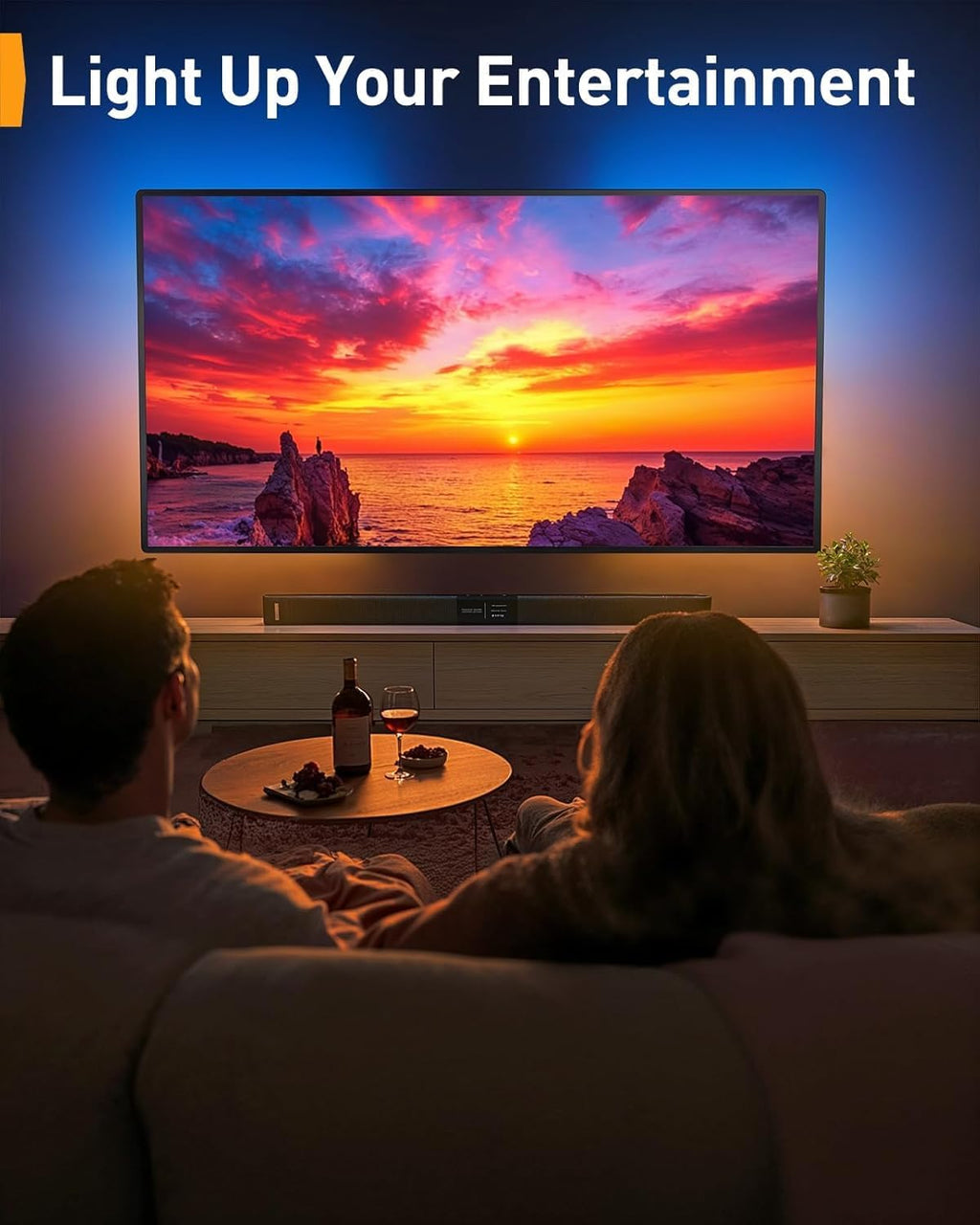 Perlegear AuraFrame™ TV Wall Mount - Pre-Assembled with LED Lights for 26-65 Inch TVs, Swivel & Tilt, Max VESA 400x400mm