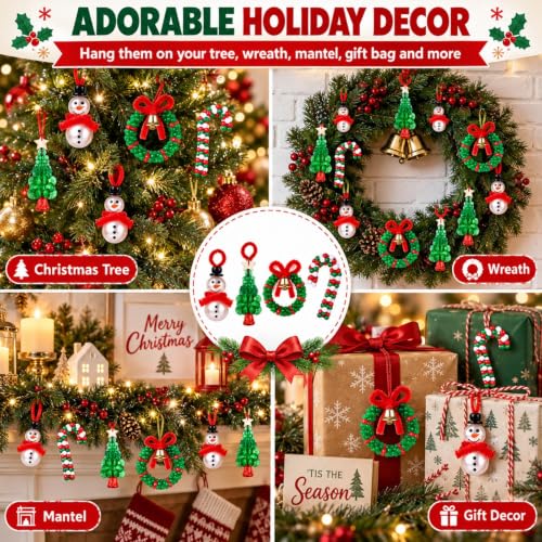 LIHAO 40-Piece Christmas Craft Kit for Teens and Kids – Beaded Ornaments & Wreath