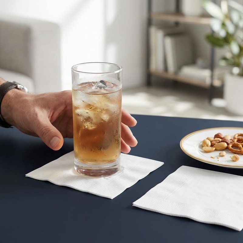White Disposable Beverage Napkins – 1000 Count Cocktail Napkins, Absorbent Paper Napkins, Bulk for Parties, Bars, Catering, Restaurants & Events