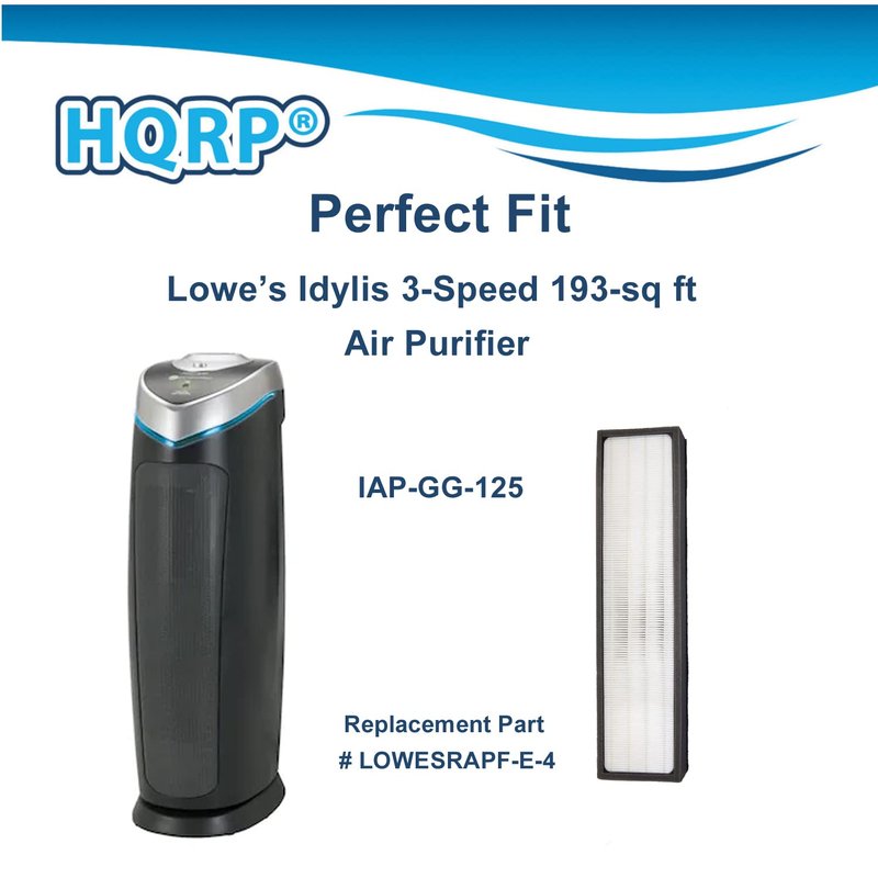 HQRP 3-Pack Filter Compatible with Lowe's 560976, LOWESRAPF-E-4, FLT5000, Idylis 3-Speed 193-sq ft IAP-GG-125 Tower Air Purifier