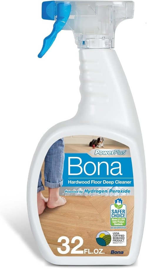 Bona PowerPlus Hardwood Floor Cleaner Spray - 32 fl oz | Oxygenated Formula for Residue-Free Cleaning