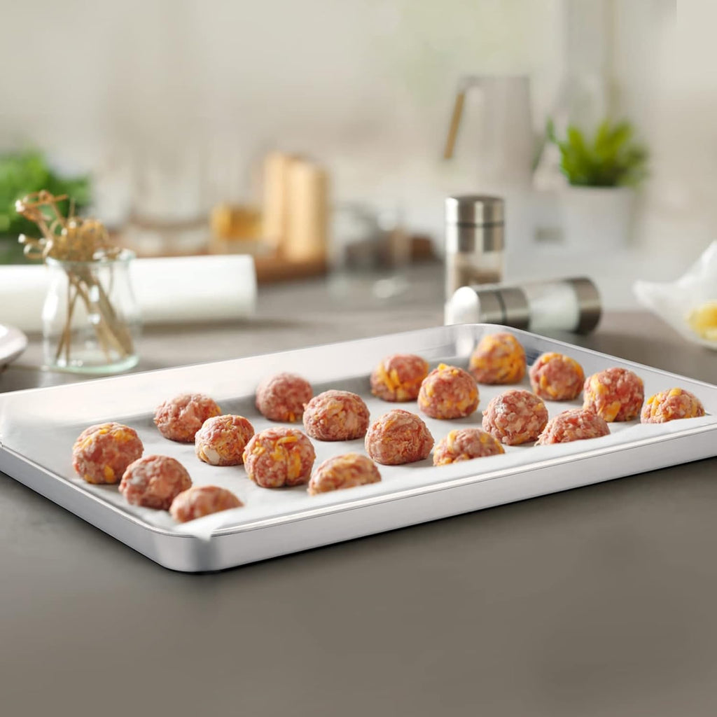 TeamFar Stainless Steel Baking Sheet Set - Large 17.6’’ x 13’’ Half Cookie Pans | Non-Toxic, Easy Clean, Dishwasher Safe