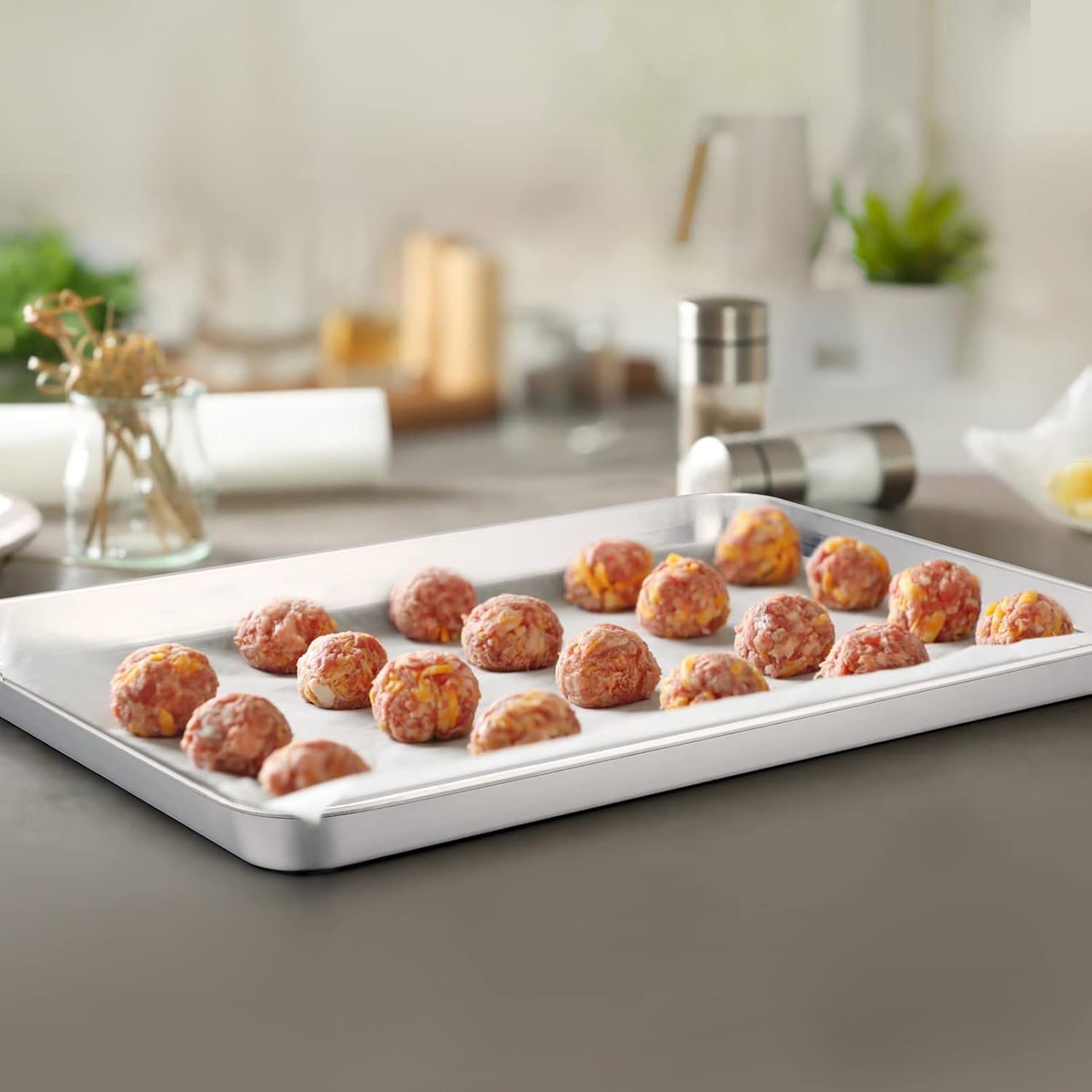 TeamFar Stainless Steel Baking Sheet Set - Large 17.6’’ x 13’’ Half Cookie Pans | Non-Toxic, Easy Clean, Dishwasher Safe