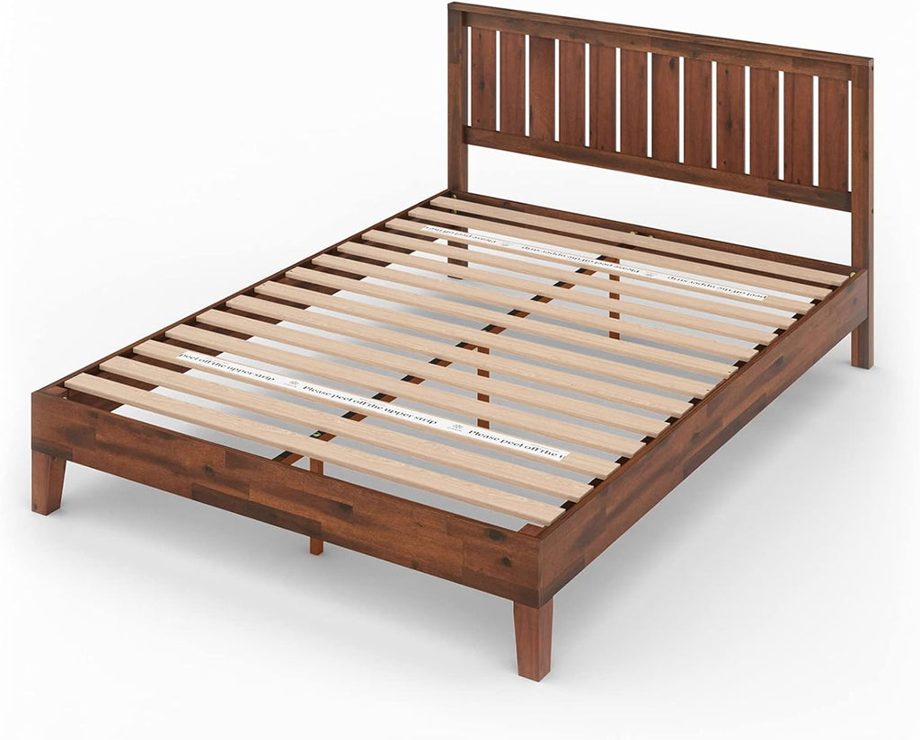 ZINUS Vivek Deluxe Queen Wood Platform Bed Frame - Headboard, Slat Support, Easy Assembly