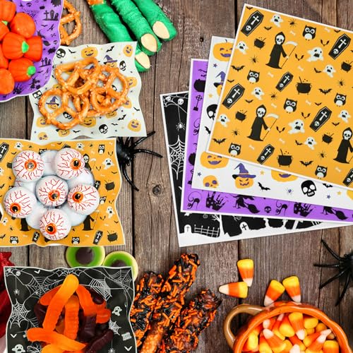 PLULON 160 Sheets Halloween Wax Paper for Food Sandwich Wrap Deli