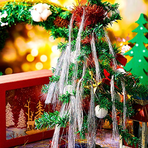 Silver Tinsel Icicle Strands for Christmas Tree Decor, 18-Inch (5000 Count)