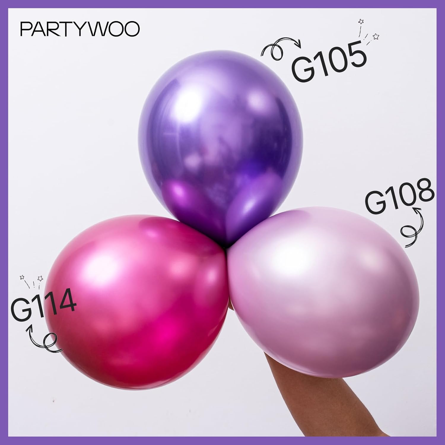 PartyWoo Balloon Garland - 100 Pcs Pink & Purple Balloons in Various Sizes for Birthday & Party Decor