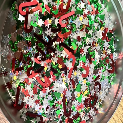 Christmas Confetti 4800 pcs Glitter Snowflakes Candy Canes Tree Decor
