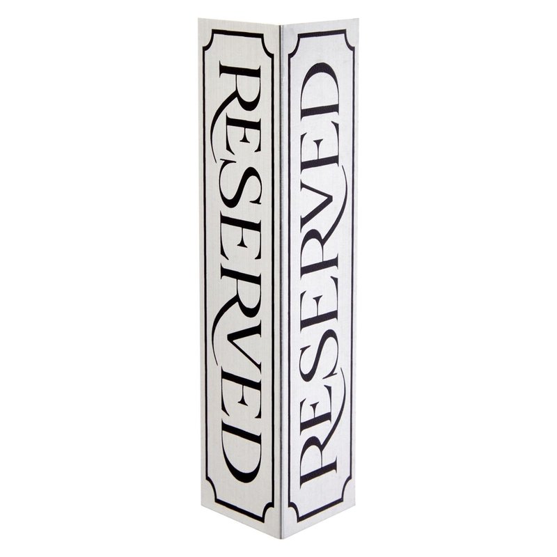 Juvale Reserved Table Signs - 12-Pack 5 x 2 x 1 in Etched Silver Metal - Reserved Seating Signs for Weddings, Restaurants & Parties