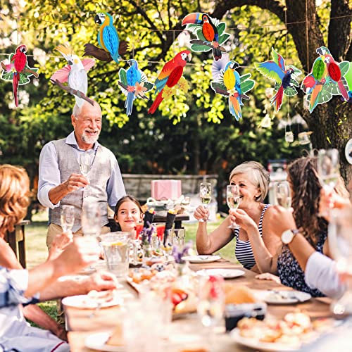 Spakon 9-Pack Tropical Parrot Honeycomb Paper Decorations for Christmas & Party Decor