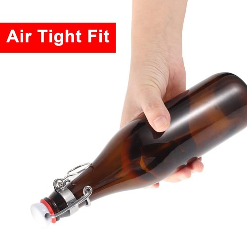 FERRODAY 12-Pack 18mm Glass Bottle Caps with Replacement Silicone Gaskets - Airtight, Leakproof, Easy Swing Top Lids