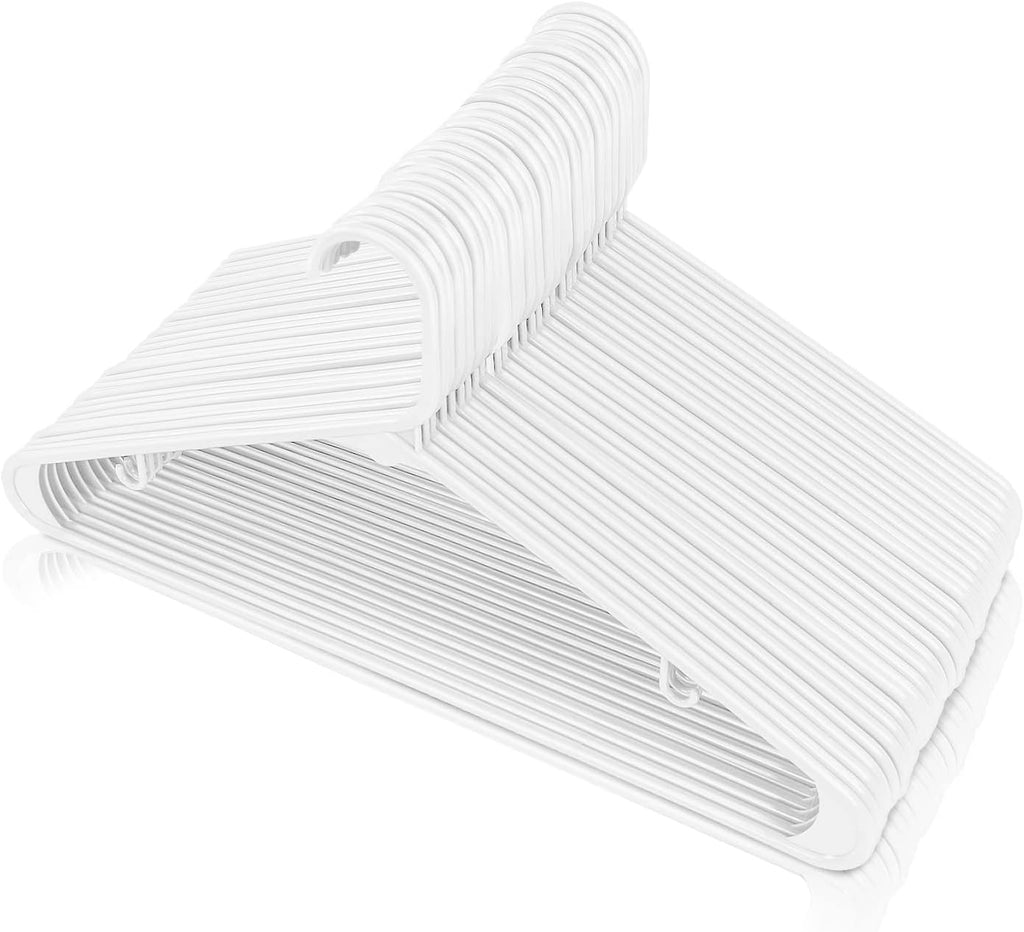 Utopia Home Plastic Hangers 200 Pack - Durable Space-Saving Closet Organizers - Essential for Shirts, Pants & Coats (White)