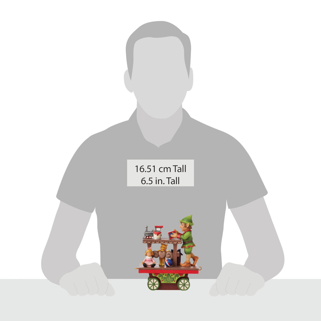 Enesco Jim Shore Heartwood Creek Annuam Train Car Elf with Toys Figurine, 5.125 Inch, Multicolor