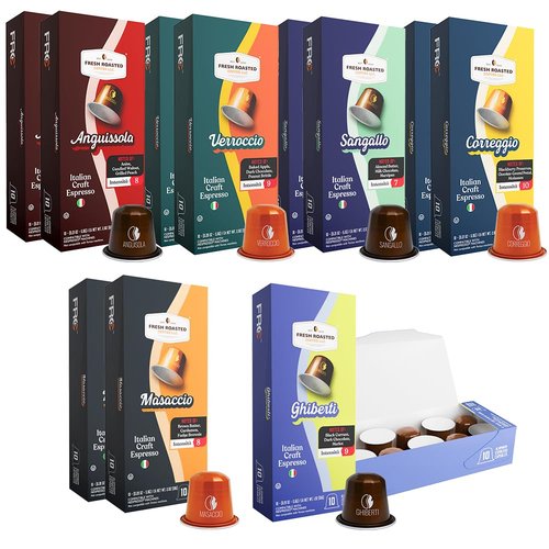 Fresh Roasted Coffee Espresso Pods - Italian Craft Espresso Variety for Nespresso OriginalLine | 120 Recyclable Capsules
