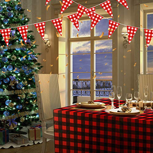 Boao 3-Pack Red & Black Buffalo Plaid Tablecloths 51x71 inch Holiday & Party Decor
