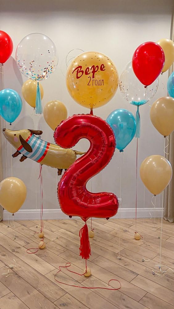 Red 40-Inch Number 2 Balloon | Perfect Birthday Party Decoration for Second Celebrations