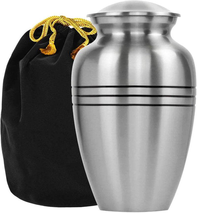 Cremation Urn Ring of Love Pewter Classic Urn for Human Ashes – ERN for Funeral, Columbarium or Home Cremation ERN for Human Ashes Personal Funeral Urn. (Pewter Adult)
