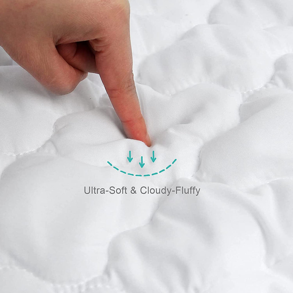 Skiennix Mini Crib Mattress Protector - Waterproof & Noiseless Fitted Pad Cover | 38" x 24" White