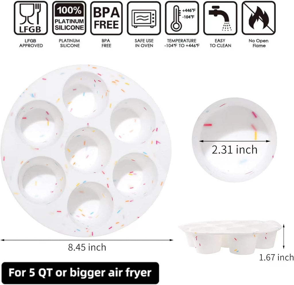 Silicone Egg Bite Molds by SHEbaking - Non-Stick Air Fryer Muffin Pan for Mini Muffins | 7 Cups, BPA Free