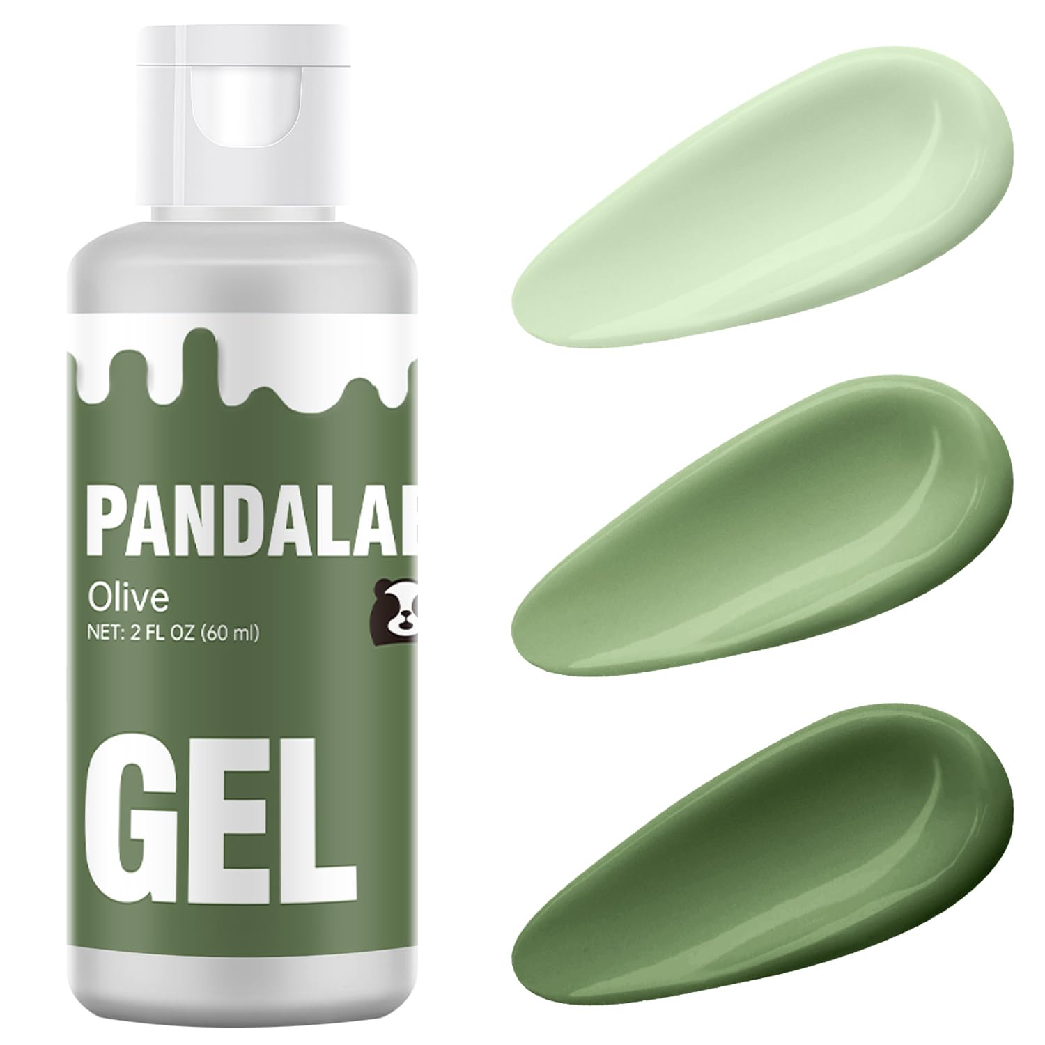 Pandalab Olive Gel Food Coloring - Highly Concentrated 2 Ounce Dye for Baking, Cakes, Icing & Slime
