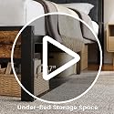 Full Size Platform Bed Frame with LED Lights and Charging Station