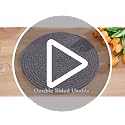 13-Inch Round Woven Cotton Placemats - Set of 6 Heat-Resistant Table Mats