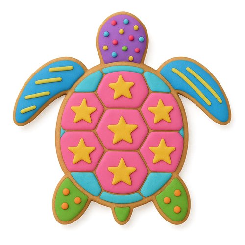 Ocean Turtle Cookie Cutter & Stamp Trio – 3 Sizes (4", 3", 2") – Beach-Themed Baking & Fondant Set (Random Color)