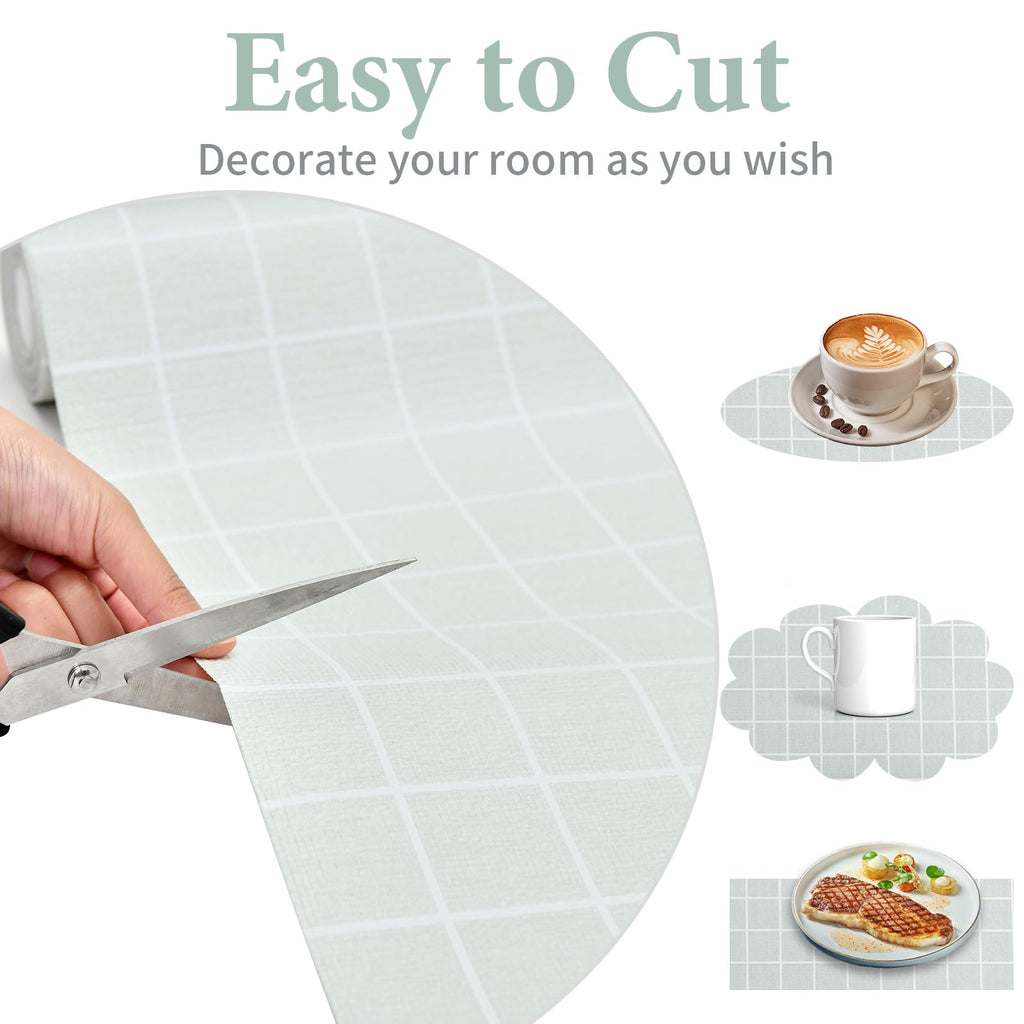 Drawer and Shelf Liner for Kitchen Cabinet: 12 in X 20 Ft Non Slip Waterproof Shelf Paper Non Adhesive Refrigerator Liners Light Gray Grid Easy Liners for Bathroom