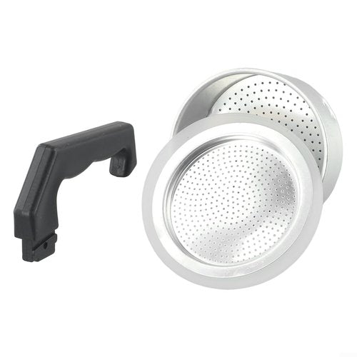 Espresso Coffee Moka Pot Replacement Parts Set Include Handle Funnel Filter Gasket Seal (6 Cup)